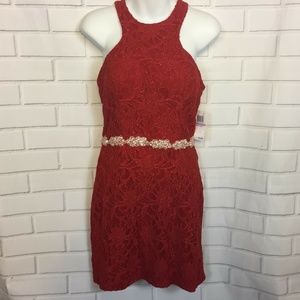 Core Social Red Lace Cutout Dress Sexy 11 New